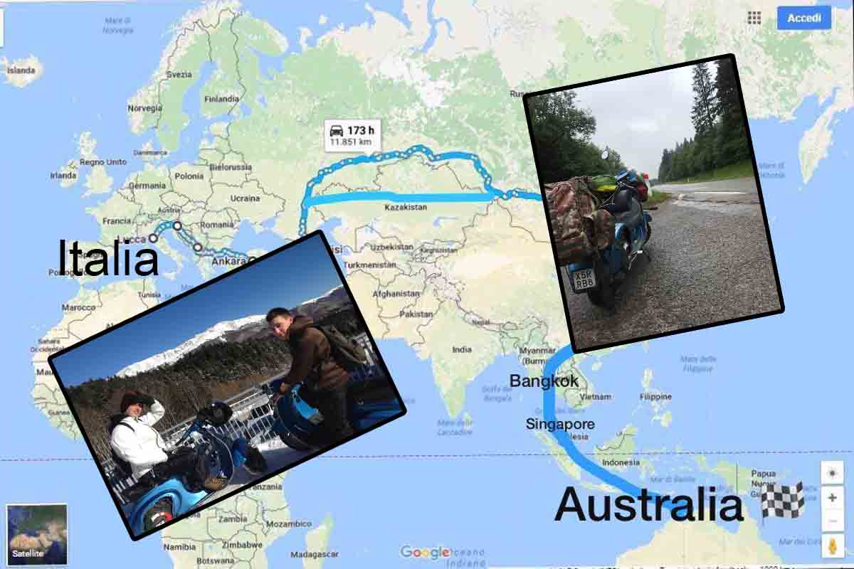 Dall'Italia all'Australia con una Vespa 50 Special
