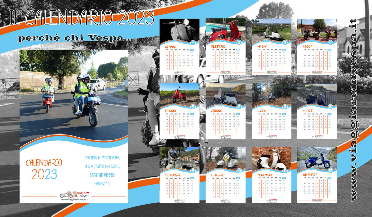 Calendario 2023 viaggiareinvespa.it